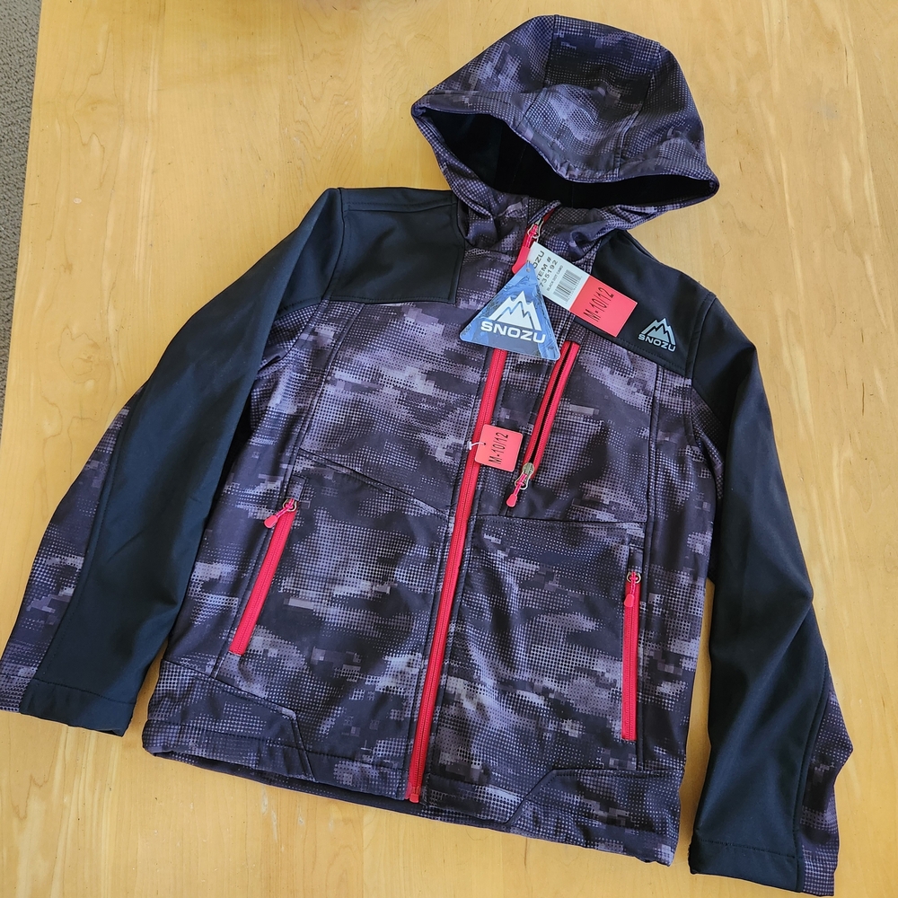 Snozu Black and Red Hooded Jacket